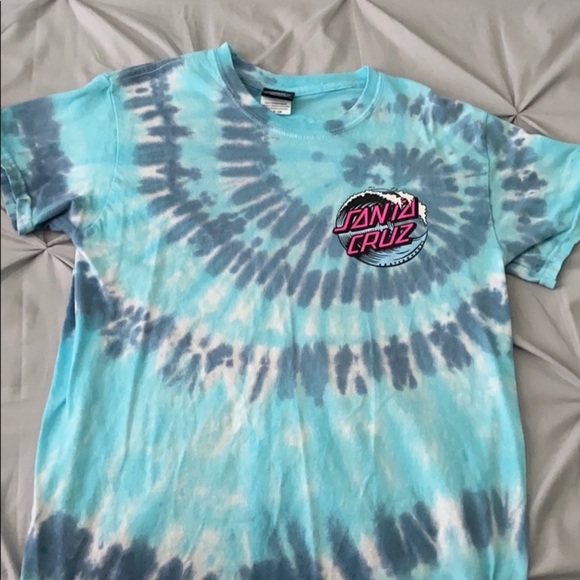 Tye dye blue ladies Santa Cruz SS medium top - Picture 2 of 5